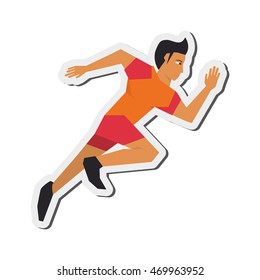 flat design running man icon vector illustration