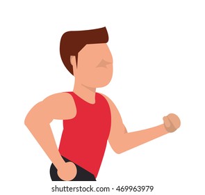 flat design running man icon vector illustration