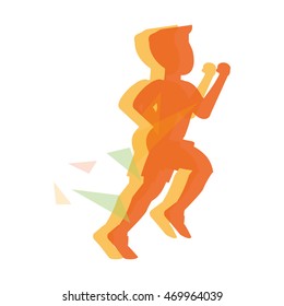 flat design running man icon vector illustration