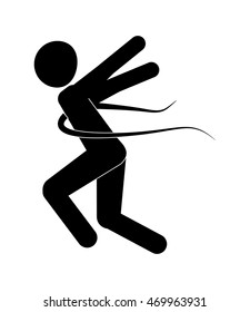 flat design running pictogram icon vector illustration
