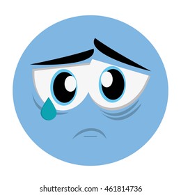 blue sad faces clip art