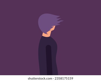 ilustración vectorial de tristeza de diseño plano