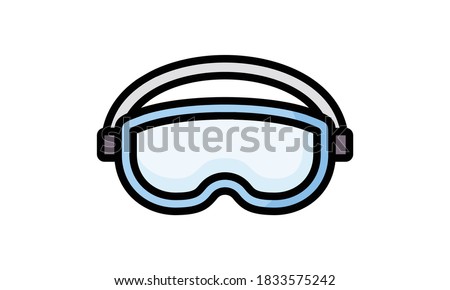 flat design safety goggles icon vector illustration