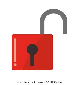 flat design safety lock icon vector illustration