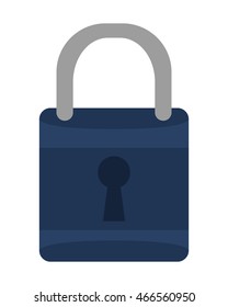 flat design safety lock icon vector illustration