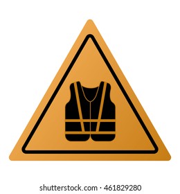 flat design safety vest icon vector illustration sign