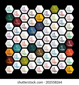 Flat design: sailboat