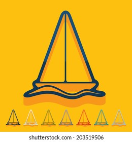 Flat design: sailboat