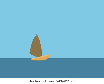 flat design sailboat vector illustration