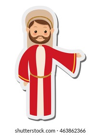 flat design saint joseph icon vector illustration
