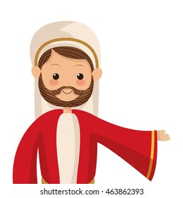 flat design saint joseph icon vector illustration