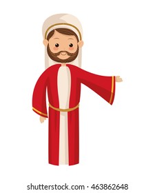 flat design saint joseph icon vector illustration