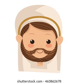flat design saint joseph icon vector illustration