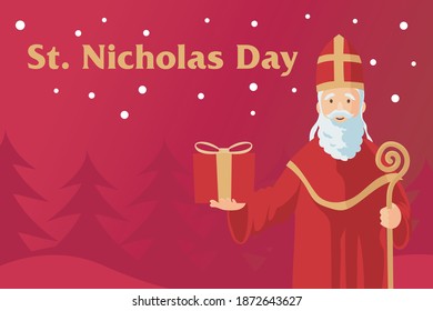 Flat design saint nicholas day