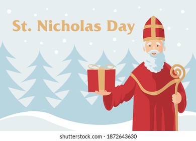 Flat design saint nicholas day