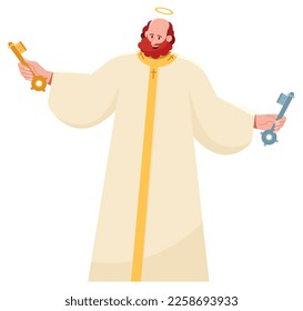 Flat design of Saint Peter on white background.