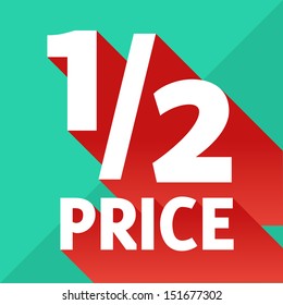 Flat design sale discount background with long shadow, 8 EPS