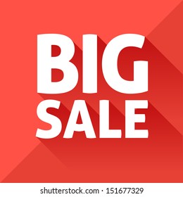 Flat design sale discount background with long shadow, 8 EPS