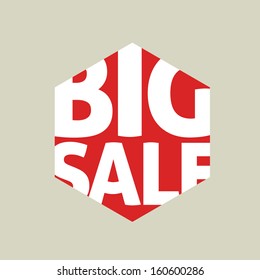 Flat design sale discount Big Sale hexagon button