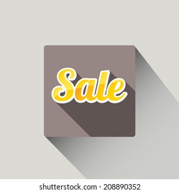 Flat design sale discount or Special offer button with long shadow, 8 EPS. vector illustration