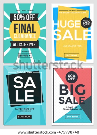 flat design sale flyer template websites stock vector royalty free sales flyer template