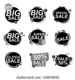 Flat design sale stickers. Vector 