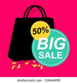 Flat design sale stickers. Vector