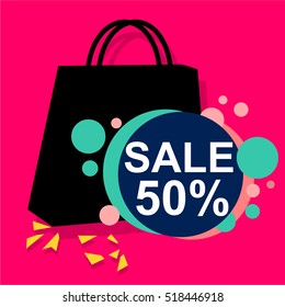 Flat design sale stickers. Vector