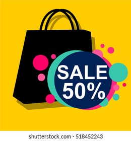 Flat design sale stickers. Vector