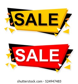 Flat design sale stickers. Vector