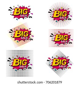 Flat design sale stickers. Vector