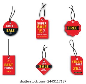 Flat design sale tag set collection