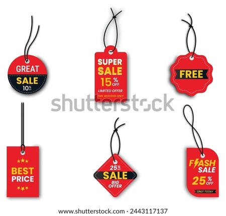 Flat design sale tag set collection