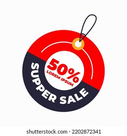 Flat design sale tag vector