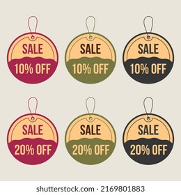 flat design sales and discount tag collection