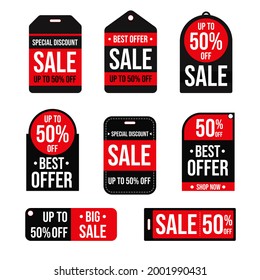 Flaches Design-Verkaufslabel und Bannerkollektion.