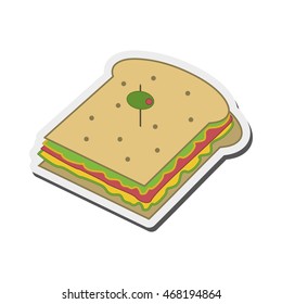 flat design sandwich with olive icon vector illustration