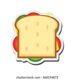 flat design sandwich with olive icon vector illustration