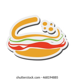 flat design sandwich with olive icon vector illustration