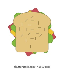 flat design sandwich with olive icon vector illustration