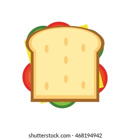 flat design sandwich with olive icon vector illustration