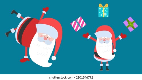 Flat design santa claus character collection