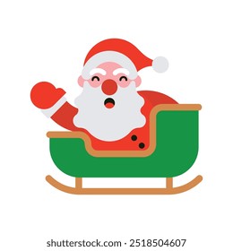 Flat design santa claus character collection. Santa claus character pose illustration