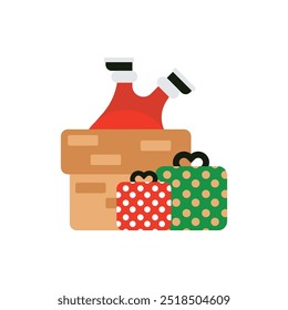 Flat design santa claus character collection. Santa claus character pose illustration