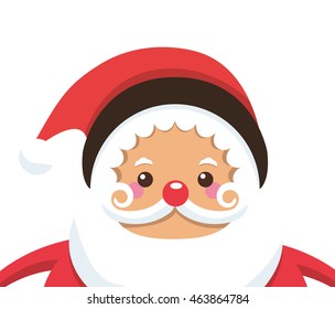 flat design santa claus icon vector illustration