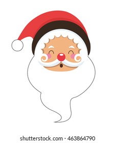 flat design santa claus icon vector illustration