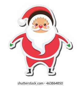 flat design santa claus icon vector illustration