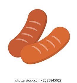 Flat design sausage icon. Vector.