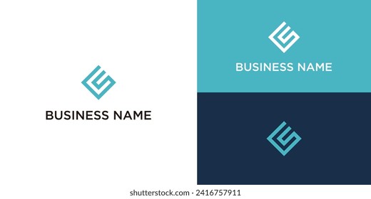 flat design sc or cs logo template
