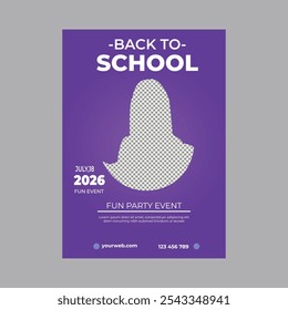Flat design school admission poster